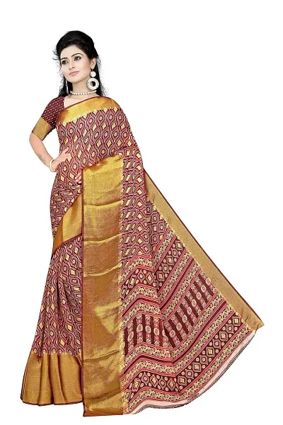 Lovly Women's Moss Chiffon Beautiful Ethinic Wear Saree With Unstiched Blouse Piece (A_V_M_16062072-Maroon)