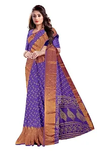 Lovly Women's Foil Print Moss Chiffon Beautiful Ethinic Wear Saree With Unstiched Blouse Piece (A_V_M_16062106-Purple)-thumb2