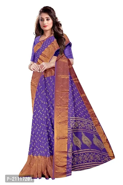 Lovly Women's Foil Print Moss Chiffon Beautiful Ethinic Wear Saree With Unstiched Blouse Piece (A_V_M_16062106-Purple)-thumb3