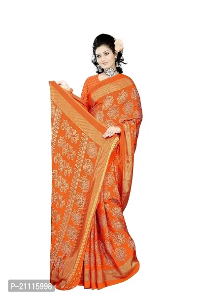 Lovly Women's Crepe Silk Printed Saree With Unstitched Blouse Piece - Festival,Party,Wedding (A-M-S-118)-thumb3