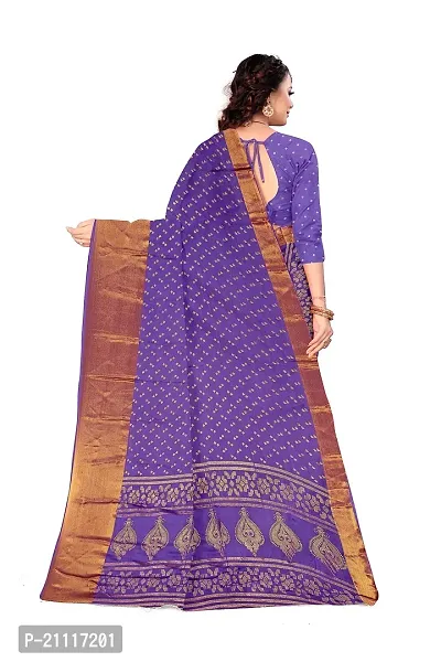 Lovly Women's Foil Print Moss Chiffon Beautiful Ethinic Wear Saree With Unstiched Blouse Piece (A_V_M_16062106-Purple)-thumb4