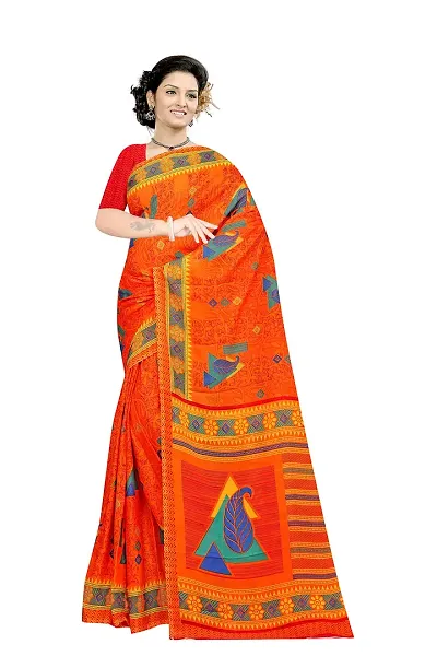 Lovly Women's Georgette Digital Prints Saree With Unstitched Blouse Piece - Festival | Party | Wedding