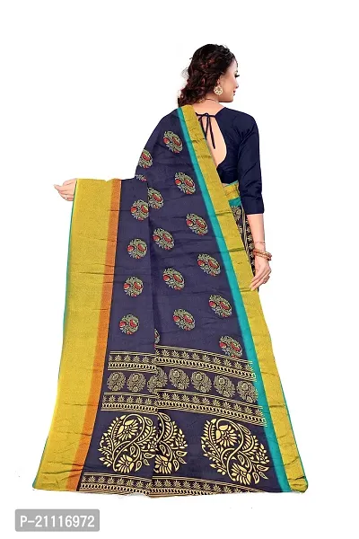 Lovly Women's Printed Moss Chiffon Beautiful Ethinic Wear Saree With Unstiched Blouse Piece (A_V_M_16062039-Blue)-thumb4