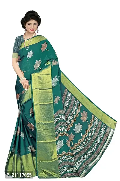 Lovly Women's Printed Moss Chiffon Beautiful Ethinic Wear Saree With Unstiched Blouse Piece (A_V_M_16062098-Teal)