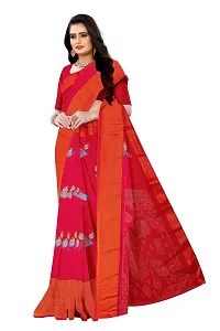 Lovly Women's Printed Moss Chiffon Beautiful Ethinic Wear Saree With Unstiched Blouse Piece (A_V_M_16062051-Pink)-thumb2