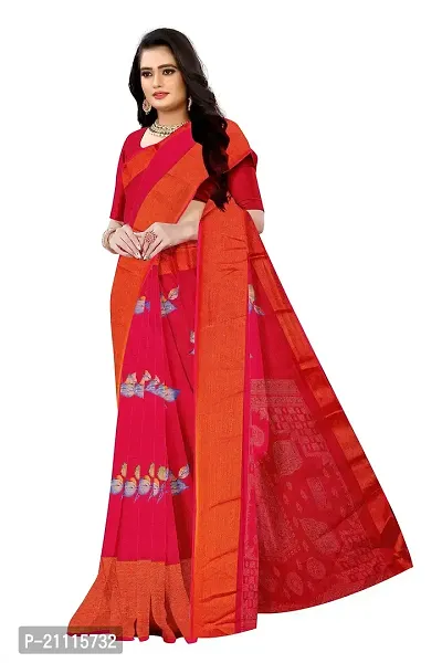 Lovly Women's Printed Moss Chiffon Beautiful Ethinic Wear Saree With Unstiched Blouse Piece (A_V_M_16062051-Pink)-thumb3