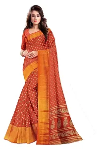 Lovly Women's Foil Print Moss Chiffon Beautiful Ethinic Wear Saree With Unstiched Blouse Piece (A_V_M_16062105-Peach)-thumb1