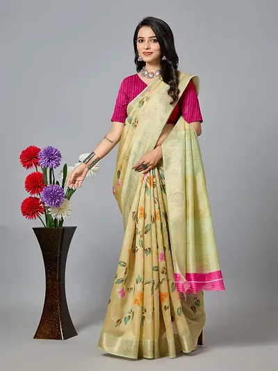 Trending Cotton Saree with Blouse piece 