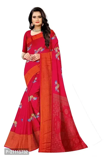 Lovly Women's Printed Moss Chiffon Beautiful Ethinic Wear Saree With Unstiched Blouse Piece (A_V_M_16062051-Pink)-thumb2