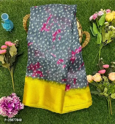 Fancy Cotton Blend Saree With Blouse Piece For Women