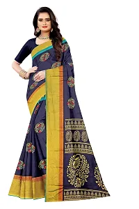 Lovly Women's Printed Moss Chiffon Beautiful Ethinic Wear Saree With Unstiched Blouse Piece (A_V_M_16062039-Blue)-thumb1