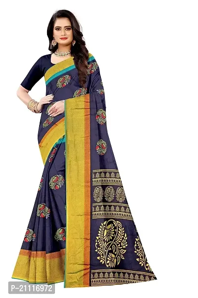 Lovly Women's Printed Moss Chiffon Beautiful Ethinic Wear Saree With Unstiched Blouse Piece (A_V_M_16062039-Blue)-thumb2