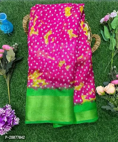 Fancy Cotton Blend Saree With Blouse Piece For Women