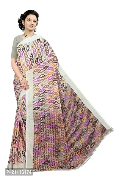 Lovly Women's Printed Weightless Fabric Beautiful Ethinic Wear Saree With Unstiched Blouse Piece (A_V_M_16062134-grey)-thumb0