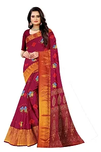 Lovly Women's Printed Moss Chiffon Beautiful Ethinic Wear Saree With Unstiched Blouse Piece (A_V_M_16062030-Wine)-thumb1