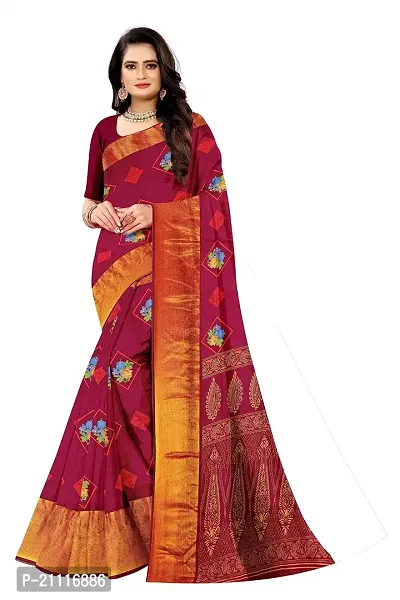 Lovly Women's Printed Moss Chiffon Beautiful Ethinic Wear Saree With Unstiched Blouse Piece (A_V_M_16062030-Wine)-thumb2