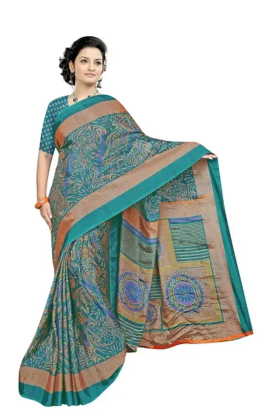 Glamorous crepe silk Saree with Blouse piece 