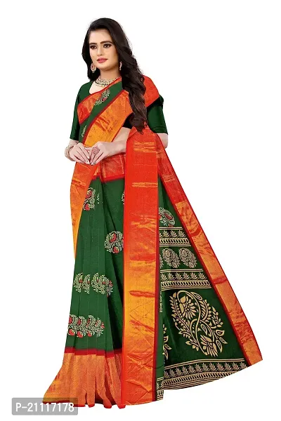 Lovly Women's Printed Moss Chiffon Beautiful Ethinic Wear Saree With Unstiched Blouse Piece (A_V_M_16062041-Green)-thumb3