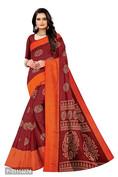 Lovly Women's Printed Moss Chiffon Beautiful Ethinic Wear Saree With Unstiched Blouse Piece (A_V_M_16062042-Maroon)-thumb0