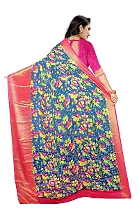 Lovly Women's Printed Moss Chiffon Beautiful Ethinic Wear Saree With Unstiched Blouse Piece (A_V_M_16062069-Turquoise)-thumb3