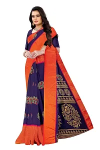 Lovly Women's Printed Moss Chiffon Beautiful Ethinic Wear Saree With Unstiched Blouse Piece (A_V_M_16062043-NavyBlue)-thumb2