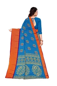 Lovly Women's Printed Moss Chiffon Beautiful Ethinic Wear Saree With Unstiched Blouse Piece (A_V_M_16062046-Turquoise)-thumb3