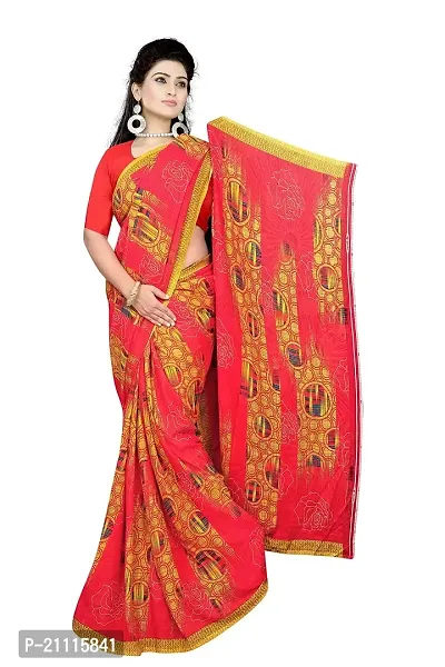 Lovly Women's Georgette Digital Prints Saree With Unstitched Blouse Piece - Festival | Party | Wedding (V-163)-thumb5