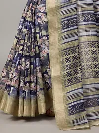 Stylish Multicoloured Cotton Saree With Blouse Piece For Women-thumb2