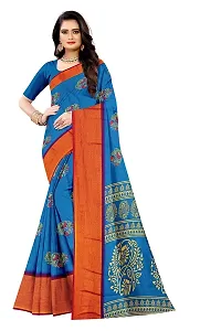 Lovly Women's Printed Moss Chiffon Beautiful Ethinic Wear Saree With Unstiched Blouse Piece (A_V_M_16062046-Turquoise)-thumb1