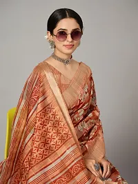 Stylish Multicoloured Cotton Saree With Blouse Piece For Women-thumb3