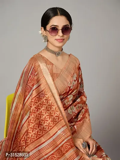 Stylish Multicoloured Cotton Saree With Blouse Piece For Women-thumb4