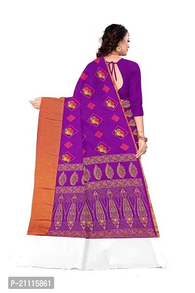 Lovly Women's Printed Moss Chiffon Beautiful Ethinic Wear Saree With Unstiched Blouse Piece (A_V_M_16062027-Purple)-thumb4