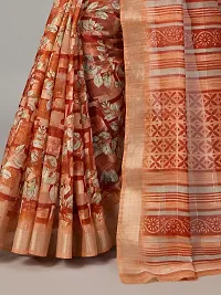 Stylish Multicoloured Cotton Saree With Blouse Piece For Women-thumb2