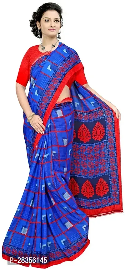 Fancy Georgette Saree With Blouse Piece For Women-thumb0
