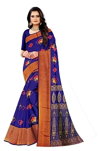 Lovly Women's Printed Moss Chiffon Beautiful Ethinic Wear Saree With Unstiched Blouse Piece (A_V_M_16062025-NavyBlue)-thumb1