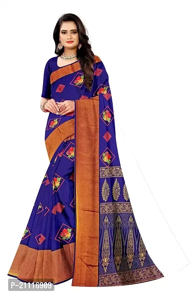 Lovly Women's Printed Moss Chiffon Beautiful Ethinic Wear Saree With Unstiched Blouse Piece (A_V_M_16062025-NavyBlue)-thumb2