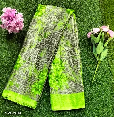 Beautiful Crepe Digital Print Women Saree with Running Blouse