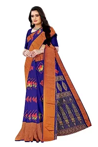 Lovly Women's Printed Moss Chiffon Beautiful Ethinic Wear Saree With Unstiched Blouse Piece (A_V_M_16062025-NavyBlue)-thumb2