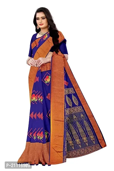 Lovly Women's Printed Moss Chiffon Beautiful Ethinic Wear Saree With Unstiched Blouse Piece (A_V_M_16062025-NavyBlue)-thumb3