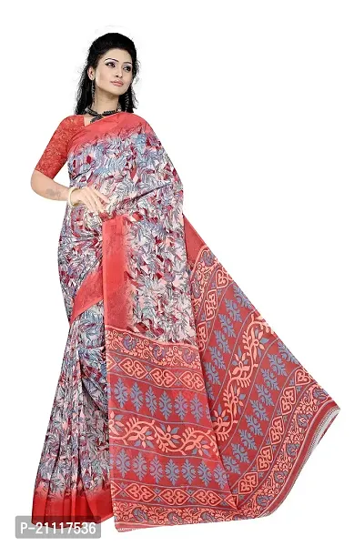 Lovly Women's Printed Weightless Fabric Beautiful Ethinic Wear Saree With Unstiched Blouse Piece (A_V_M_16062128-Peach)-thumb0