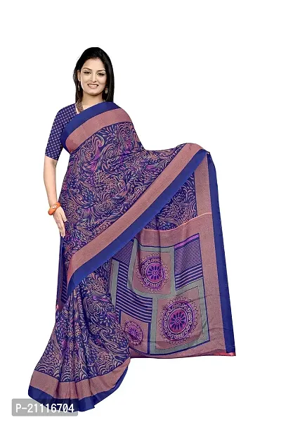 Lovly Women's Crepe Silk Printed Saree With Unstitched Blouse Piece - Festival,Party,Wedding (A-M-S-115)-thumb0