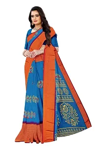 Lovly Women's Printed Moss Chiffon Beautiful Ethinic Wear Saree With Unstiched Blouse Piece (A_V_M_16062046-Turquoise)-thumb2