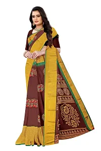 Lovly Women's Printed Moss Chiffon Beautiful Ethinic Wear Saree With Unstiched Blouse Piece (A_V_M_16062040-Coffee)-thumb2