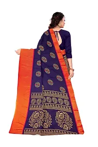 Lovly Women's Printed Moss Chiffon Beautiful Ethinic Wear Saree With Unstiched Blouse Piece (A_V_M_16062043-NavyBlue)-thumb3