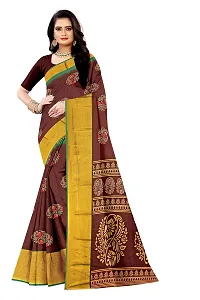 Lovly Women's Printed Moss Chiffon Beautiful Ethinic Wear Saree With Unstiched Blouse Piece (A_V_M_16062040-Coffee)-thumb1