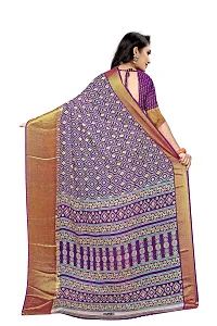 Lovly Women's Printed Moss Chiffon Beautiful Ethinic Wear Saree With Unstiched Blouse Piece (A_V_M_16062074-Purple)-thumb3