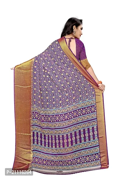 Lovly Women's Printed Moss Chiffon Beautiful Ethinic Wear Saree With Unstiched Blouse Piece (A_V_M_16062074-Purple)-thumb4