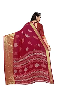 Lovly Women's Printed Moss Chiffon Beautiful Ethinic Wear Saree With Unstiched Blouse Piece (A_V_M_16062094-Wine)-thumb3