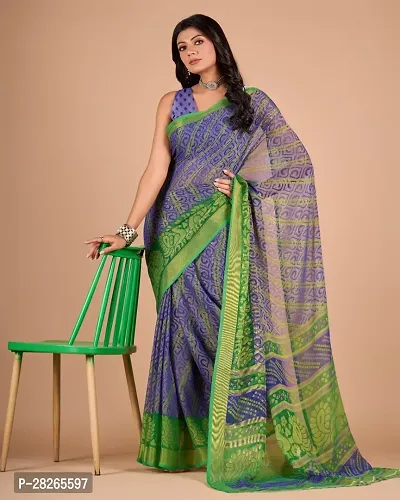 Fancy Brasso Saree With Blouse Piece For Women