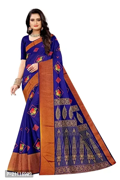 Lovly Women's Printed Moss Chiffon Beautiful Ethinic Wear Saree With Unstiched Blouse Piece (A_V_M_16062025-NavyBlue)-thumb0